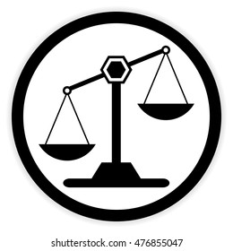 Scale button on white background. Vector illustration.