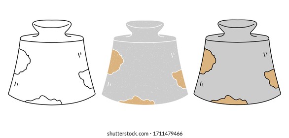 diseño vectorial de calibración de escala. blanco y negro. mano digital dibujada. textura de grano