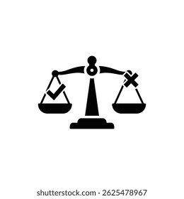 Scale with Check and Cross - Business Decision Making and Risk Analysis
