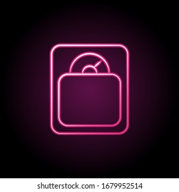 Scale for child neon icon. Simple thin line, outline vector of maternity icons for ui and ux, website or mobile application