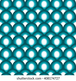 Scale colorful seamless pattern, blue, white