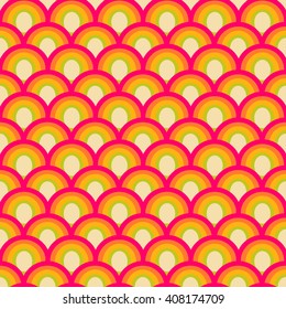 Scale colorful seamless pattern pink, yellow, green, beige