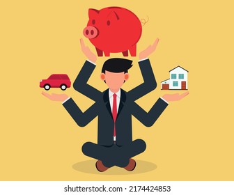 Escalar la decisión de comparación comprar coche o casa en administración financiera. revisión fundamental de los pasivos financieros y el patrimonio para el inversor
