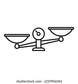 Scale comparison icon outline vector. Equal idea. Balance weight
