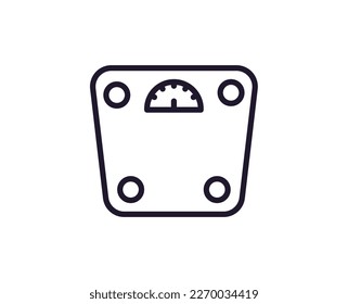 Scale concept. Modern outline high quality illustration for banners, flyers and web sites. Editable stroke in trendy flat style. Line icon of weight 
