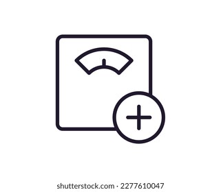 Scale concept. Modern outline high quality illustration for banners, flyers and web sites. Editable stroke in trendy flat style. Line icon of weight 