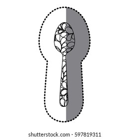 scale contour spoon picture decorative icon, vector illustraction design