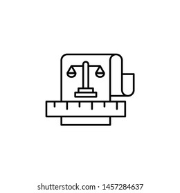 Scale, copyright, paper vector icon. Illustration isolated vector sign symbol