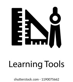 Scale, degree square and architect compass giving icon idea of learning tools 