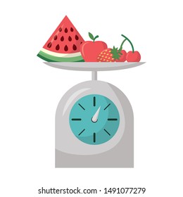 Scale design, Fruits healthy organic food sweet and nature theme Vector illustration