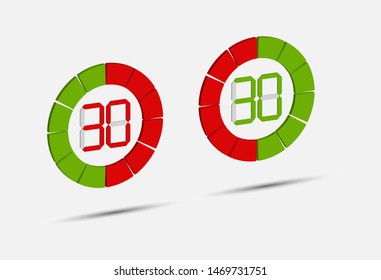 scale of the device with a numerical value of 30, three-dimensional illustration.
