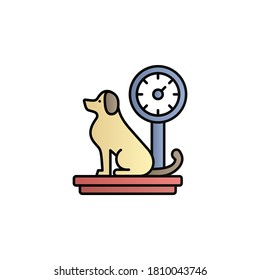 Scale, dog color gradient vector icon