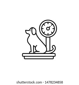 scale, dog icon. Simple thin line, outline vector of Petshop icons for UI and UX, website or mobile application