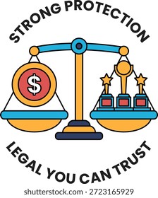 Una balanza con un signo de dólar en un lado y una estrella en el otro. La escala está equilibrada con el signo del dólar a la izquierda y la estrella a la derecha
