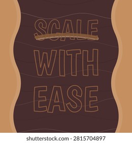 SCALE WITH EASE stock lettering artwork with stratified topographic lines pattern and thin stroke mask