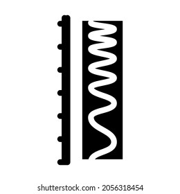 escala del vector de icono de glifo electromagnético. señal electromagnética de escala. símbolo de contorno aislado ilustración negra