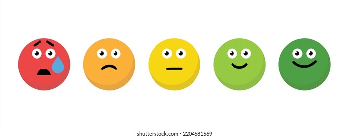 Scale Emotions Feeling Customer Satisfaction Rating Stock Vector 