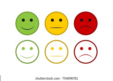 Scale of emotions from red to green