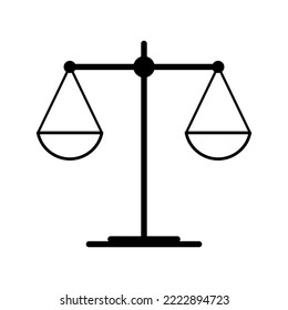 Icono de escala igual, signo web de crimen de abogado, balance de protección ilustración vectorial aislada.