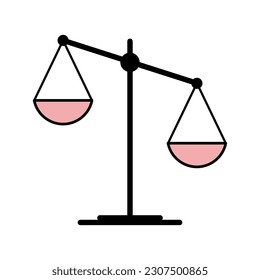 Scale equal icon, lawyer crime web sign, protection balance isolated vector illustration .
