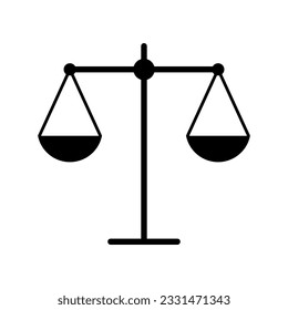 Scale equal icon, lawyer crime web sign, protection balance isolated vector illustration .