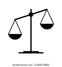 Scale equal icon, lawyer crime web sign, protection balance isolated vector illustration .