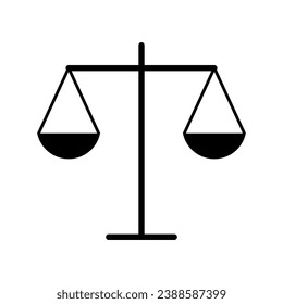 Scale equal icon, lawyer crime web sign, protection balance isolated vector illustration .