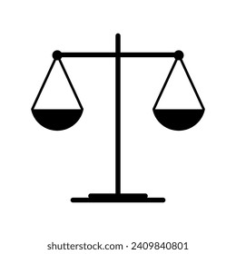 Scale equal icon, lawyer crime web sign, protection balance isolated vector illustration .