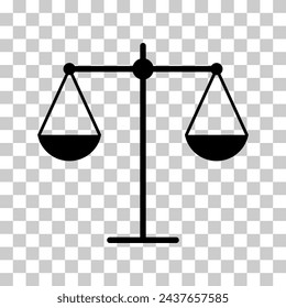 Scale equal icon, lawyer crime web sign, protection balance isolated vector illustration .