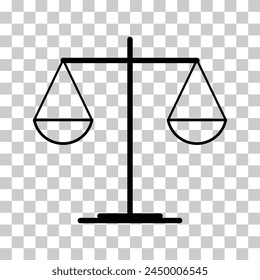 Skalengleichheit-Symbol, Anwalt-Web-Zeichen, Schutz-Gleichgewicht isolierte Vektorillustration .