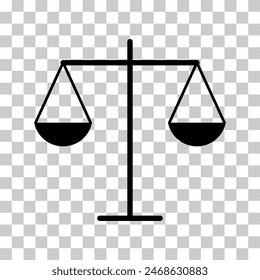 Scale equal icon, lawyer crime web sign, protection balance isolated vector illustration .