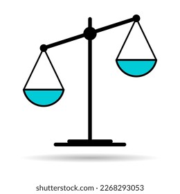 Scale equal shadow icon, lawyer crime web sign, protection balance isolated vector illustration .