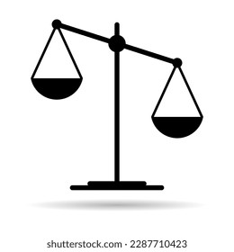 Icono de la sombra de escala igual, signo web de crimen de abogado, balance de protección ilustración vector aislada.