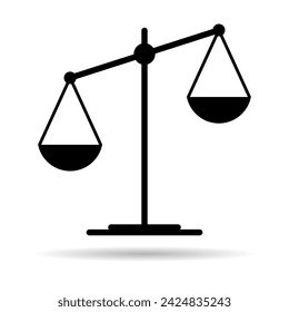 Scale equal shadow icon, lawyer crime web sign, protection balance isolated vector illustration .