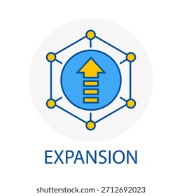 Skalierung Expansion Wachstum Netzwerk Spread Distribution Outline Vektor