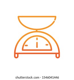scale food sport gym fitness gradient line vector illustration