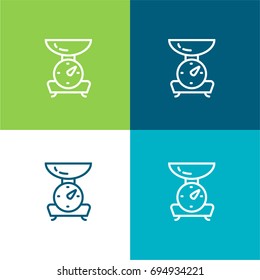Scale green and blue material color minimal icon or logo design