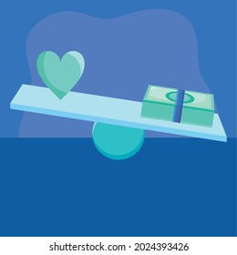 scale with heart and money
