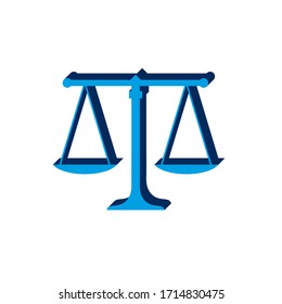 Scale icon, balance vector
isometric. 3d  sign isolated on white background.