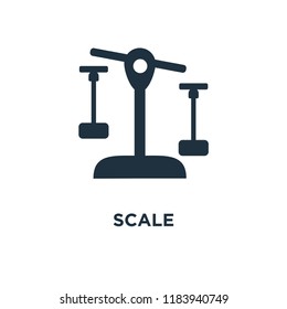 Scale icon. Black filled vector illustration. Scale symbol on white background. Can be used in web and mobile.