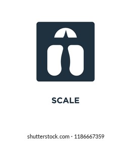 Scale icon. Black filled vector illustration. Scale symbol on white background. Can be used in web and mobile.