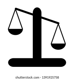Scale Icon. Black Stencil Design. Vector Illustration.