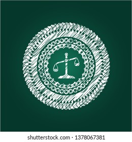 scale icon with chalkboard texture
