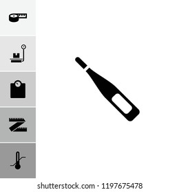 Scale icon. collection of 6 scale filled icons such as thermometer, measuring tape, measure ruler. editable scale icons for web and mobile.