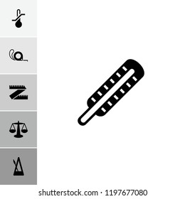 Scale icon. collection of 6 scale filled icons such as scales, measure ruler, thermometer, metronome. editable scale icons for web and mobile.