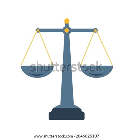 Scale icon design flat. Bowls of scales in balance, an imbalance of scales. Vector illustration concept. Libra. Vector stock illustration
