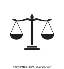 ilustración de diseño de icono de escala. signo y símbolo de igualdad de derecho. plantilla de logotipo de corte.
