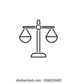 Scale icon. Element of legal services thin line icon