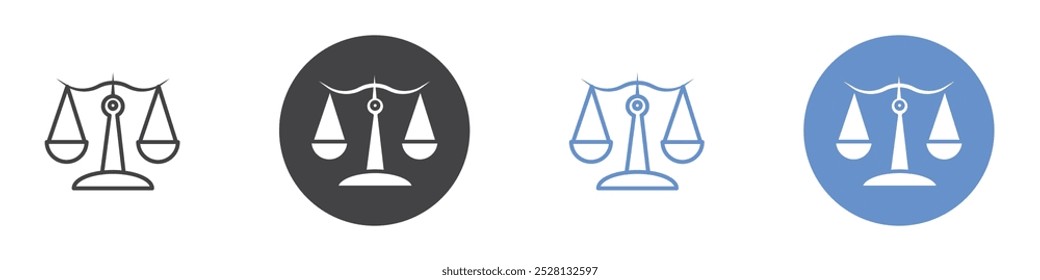 Scale icon Flat art in black and white isolated
