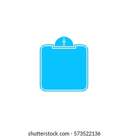 Scale icon flat. Blue pictogram on white background. Vector illustration symbol